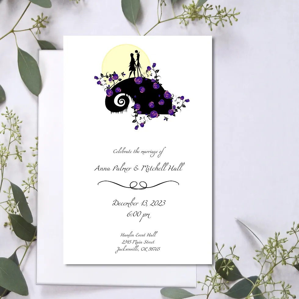 Jack & Sally Wedding Invitations | Set of 10