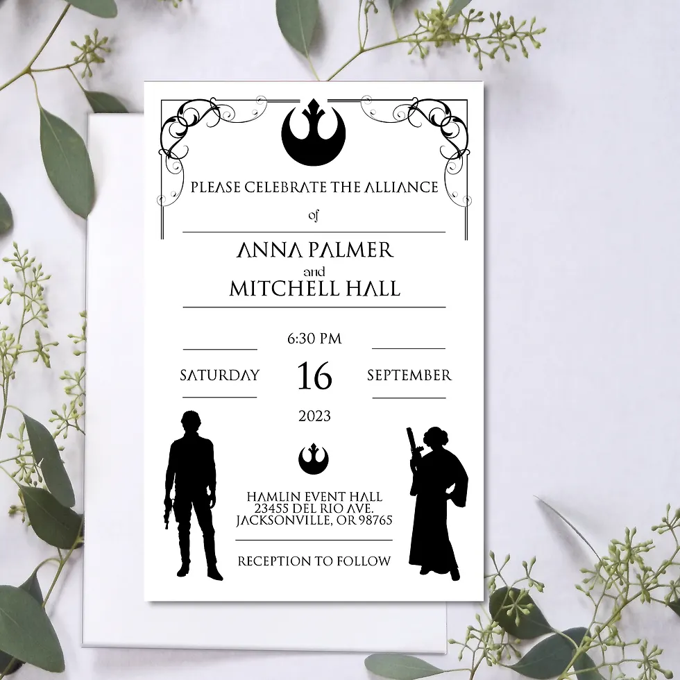 Star Wars Wedding Invitations | Set of 10