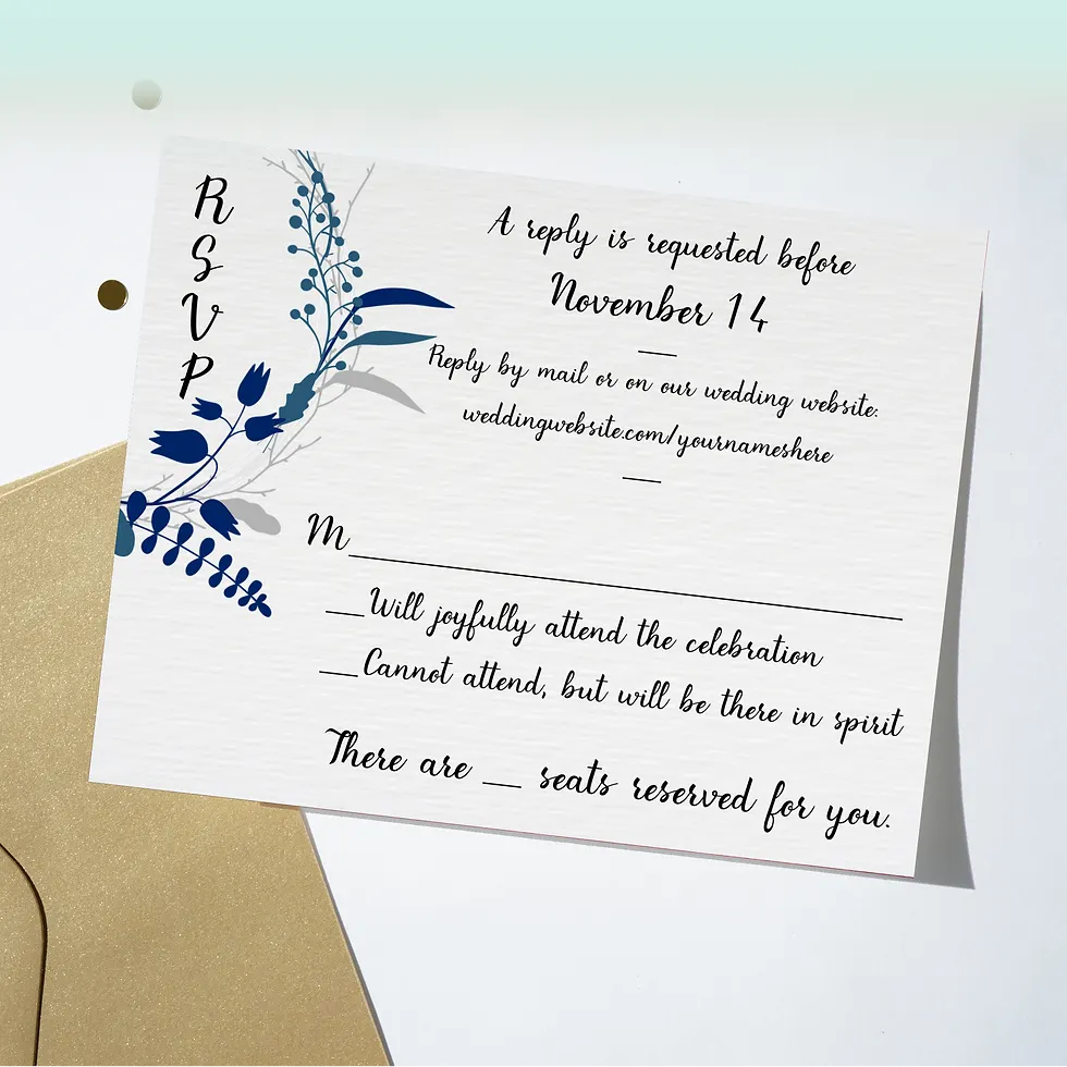 Floral Wreath Boho Wedding RSVP Cards | Set of 10