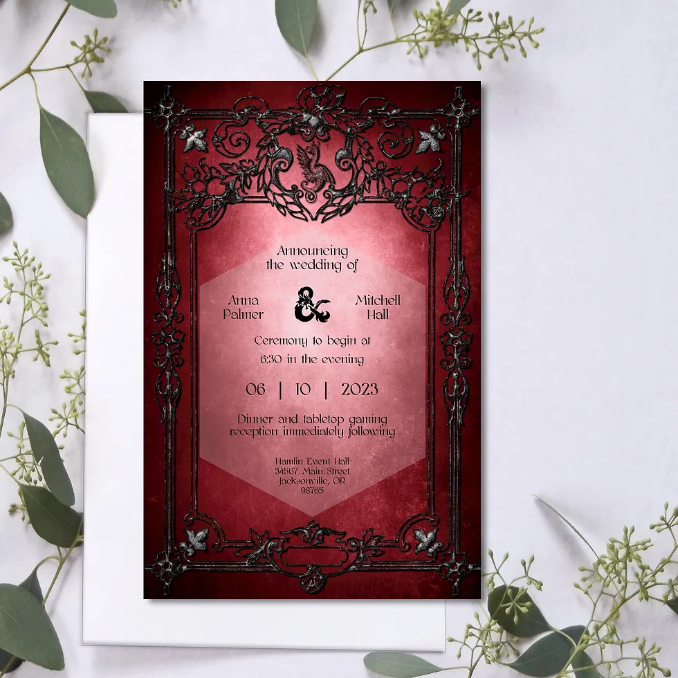 Dungeons & Dragons Wedding Invitations | Set of 10