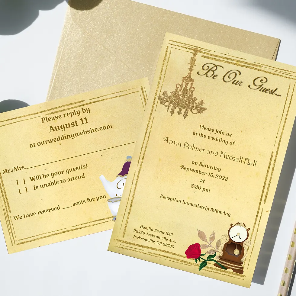Beauty and the Beast Wedding Invitations | Set of 10