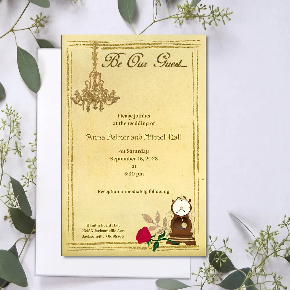 Beauty and the Beast Wedding Invitations | Set of 10