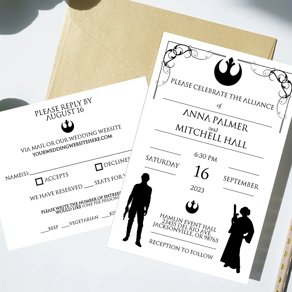 Star Wars Wedding Invitations | Set of 10