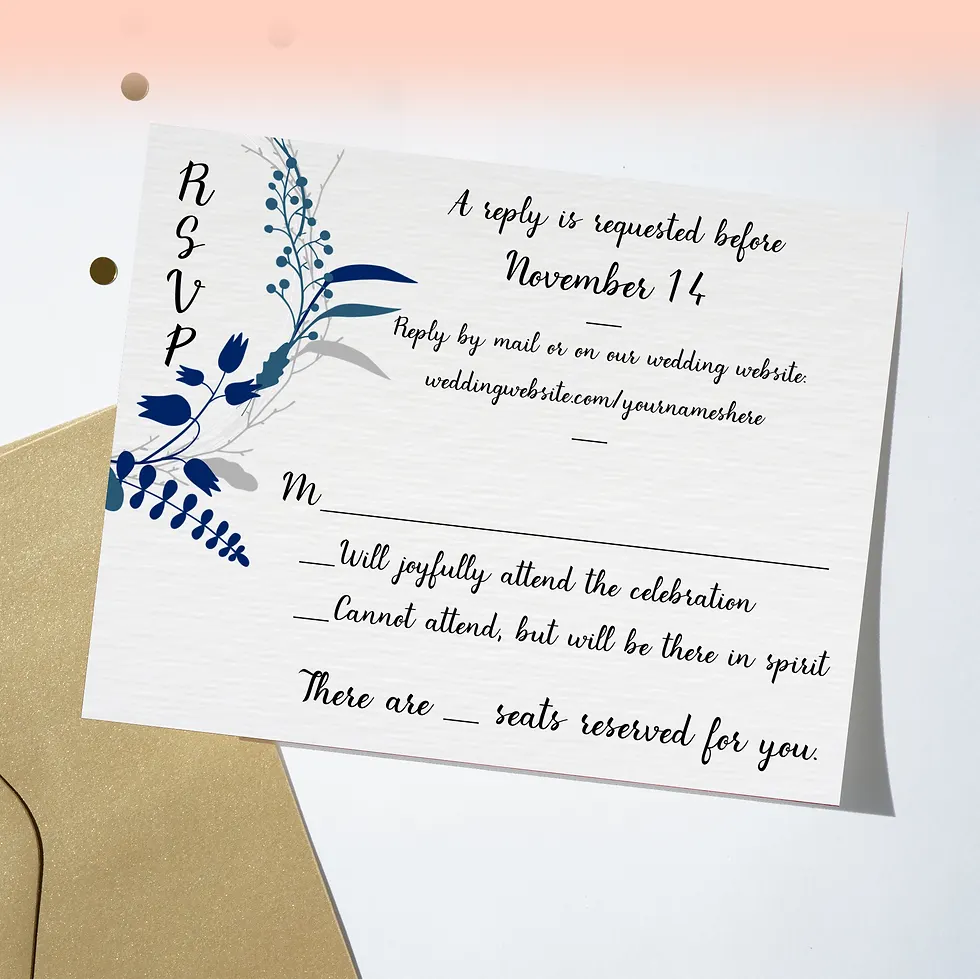 Floral Wreath Boho Wedding RSVP Cards | Set of 10