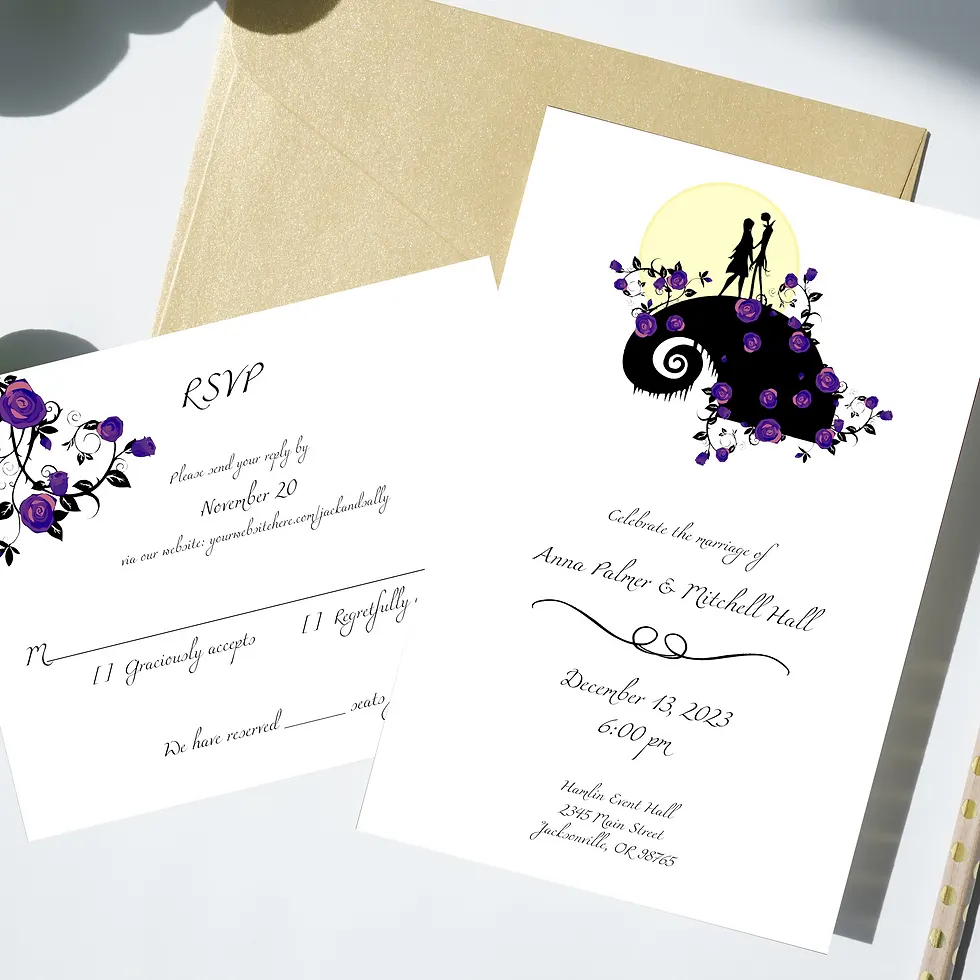 Jack & Sally Wedding Invitations | Set of 10