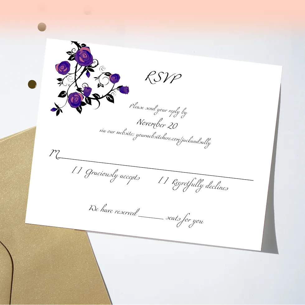 Jack & Sally Wedding RSVP Cards | Set of 10
