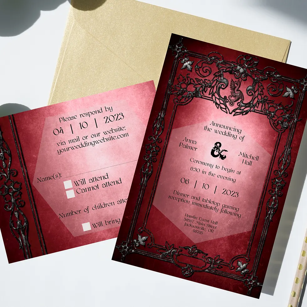 Dungeons & Dragons Wedding Invitations | Set of 10